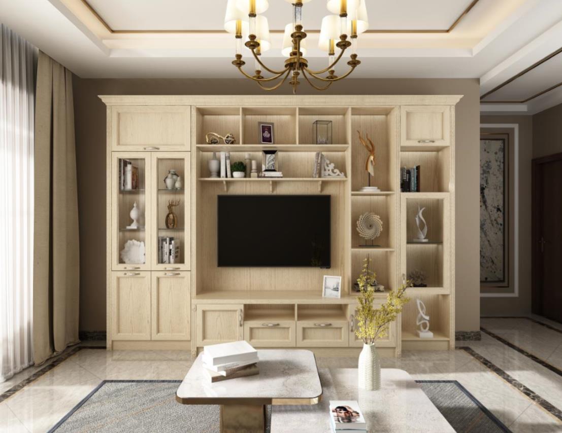 全鋁電視柜-01（風(fēng)格：簡(jiǎn)歐；顏色：暖白）