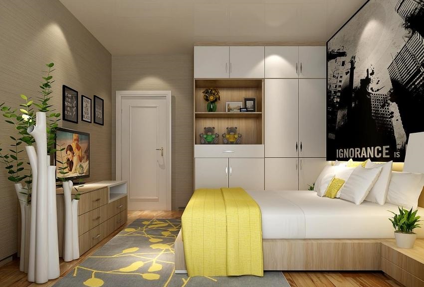 全鋁衣柜-01（風(fēng)格：現(xiàn)代；顏色：暖白橡木）